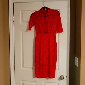Red lace dress - Express